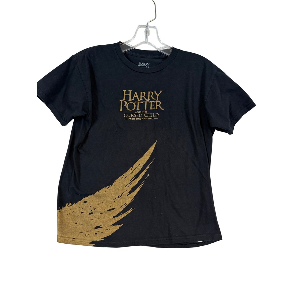 Harry Potter Cursed Child Broadway T-Shirt Youth Medium Black Gold Lyric Theatre
